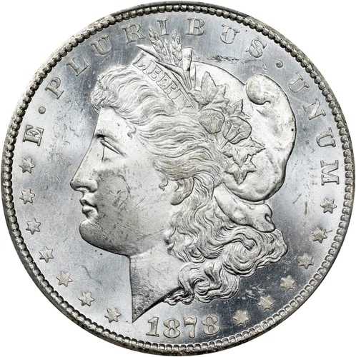 モルガン・ダラー 1878-CC PCGS MS-63！ゴールドシールド！希少な日付！ブラストホワイト！