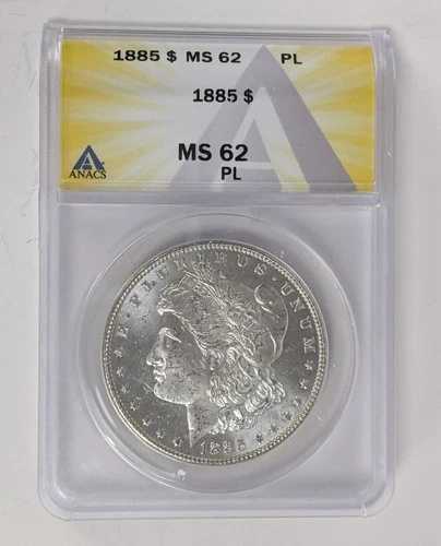 x 1885年モルガン銀貨 $1 ANACS MS-62 プルーフ PL