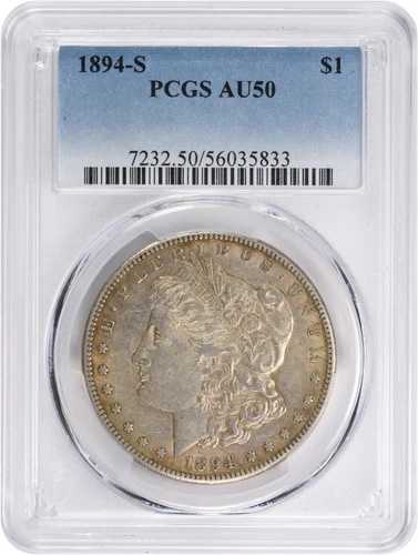 1894-S モルガン銀貨 AU50 PCGS