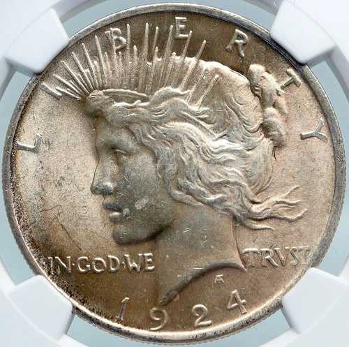 1924年 アメリカ コイン リバティイーグル ヴィンテージ シルバー ピースドル NGC i87813