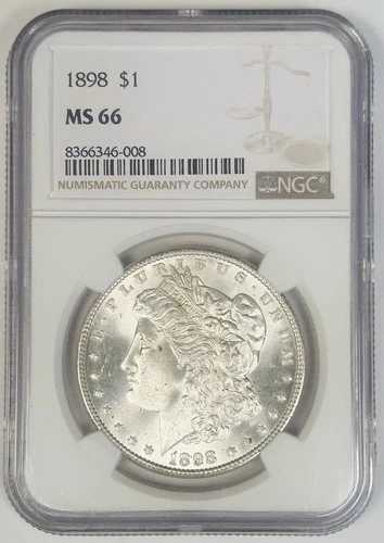 1898年 モルガン銀貨 1ドル硬貨 NGC MS 66|WORLD RESOURCE【QUEEN店】