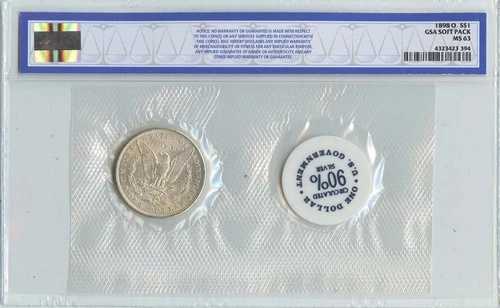1898-O モルガン・ダラー GSA ソフトパック S$1 NGC MS63｜WORLD RESOURCE【QUEEN店】 165,550円