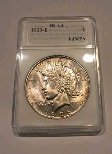 1923-D 1ドル平和銀貨 MS-63 旧ANAホルダー 希少 168,300円