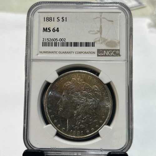 1881年 S モルガン銀貨 MS64 モンスタートナー パープル/ブルー テキスタイル 002 シリアル