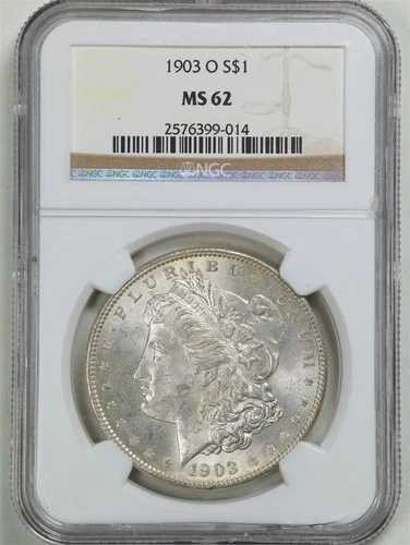 1903-O 1ドル モルガン銀貨 MS62 NGC 2576399-014