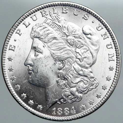 1884年 P アメリカ合衆国 オールドシルバー モルガン USドルコイン イーグル i89117｜WORLD RESOURCE【QUEEN店】