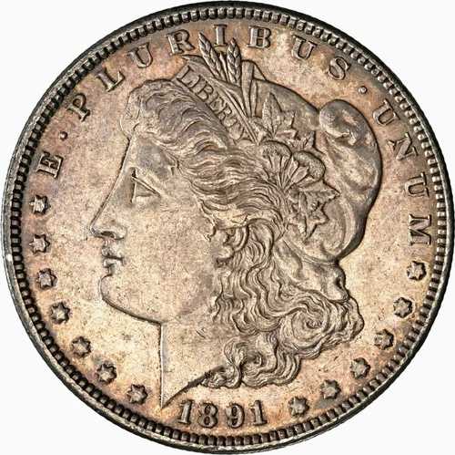1891-CC $1 NGC MS61 モルガン銀貨 2181675-003