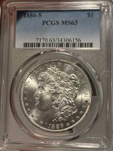 1886-S $1 PCGS MS63 - モルガン・ダラー セミキー・デート