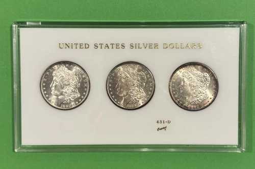 1880-S、1881-S、1882-S モルガン銀貨 BU 3点セット