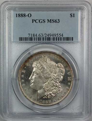 1888-O モルガン銀貨、PCGS MS-63、（セミPL）、Vam 9、ダブルダイ Rev. JT