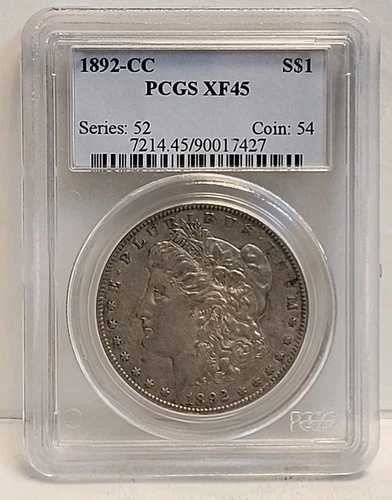 1892年CCモルガンドル1ドルPCGS XF 45、低鋳造セミキーデート