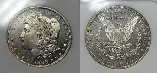 1898 P モーガン シルバー ダラー $1 NGC MS 64 DPL オールド ホルダー!!