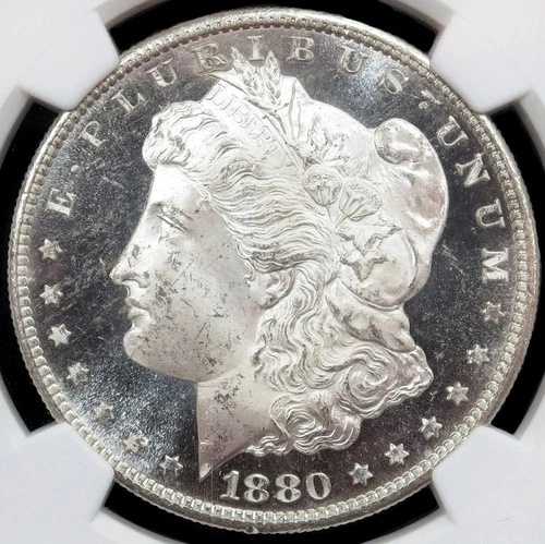 1880年 アメリカ モルガン シルバー ドル 1ドル コイン NGC ミント ステート 65* スター