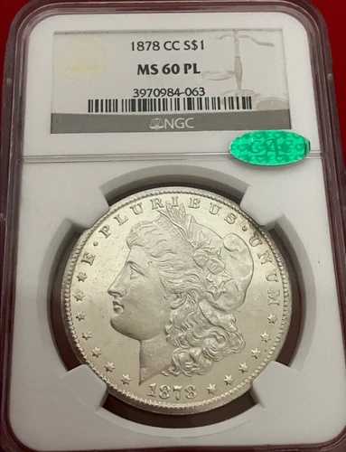 1878年CCカーソンシティモーガンシルバードル$1 NGC MS 60 PLプルーフ