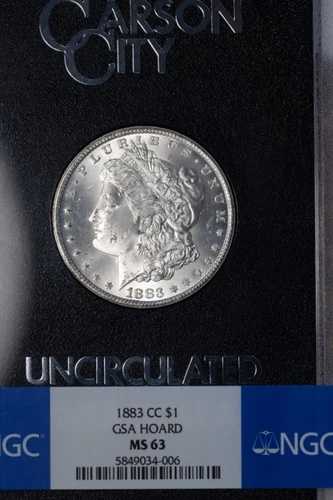1883年製 モルガン・ダラー NGC MS63 GSAパッケージ付き カーソンシティ