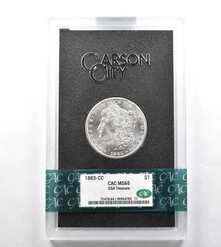 1883-CC モルガン銀貨 GSA トレジャー MS65 CAC CACg *3325