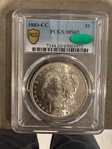1883年-CC モルガン銀貨 MS65 CAC PCGS 良好な状態