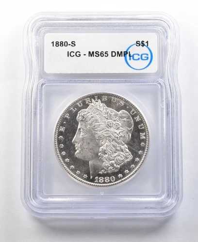 1880-S モルガン銀貨 MS65 DMPL ICG *0327