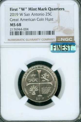2019 W サンアントニオ パークス クォーター NGC MS68 MAC 最高級グレード & スポットレス 004