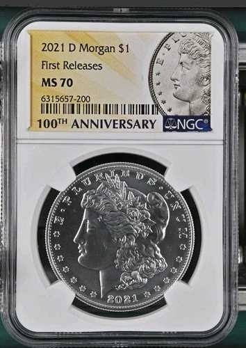 2021年 D モルガン シルバー ダラー NGC MS 70 ファーストリリース、OGP & CoA