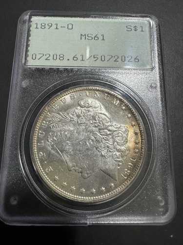 1891 O モルガン シルバードルコイン PCGS MS 61 ラトラー