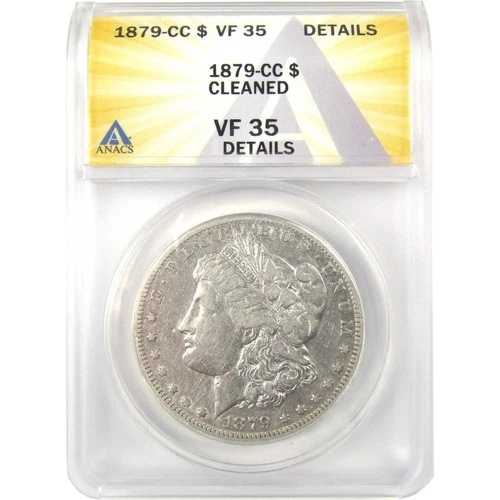 1879 CC モルガン ダラー VF 35 詳細 ANACS シルバー 1 ドルコイン SKU:I21892