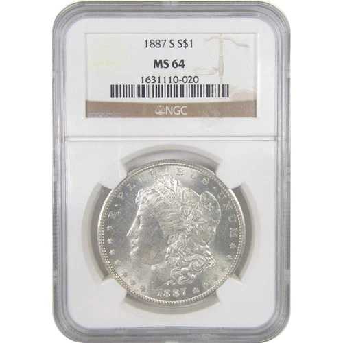 1887年 S モーガン・ダラー MS 64 NGC シルバー 未流通 1ドルコイン SKU:I17338｜WORLD RESOURCE【QUEEN店】