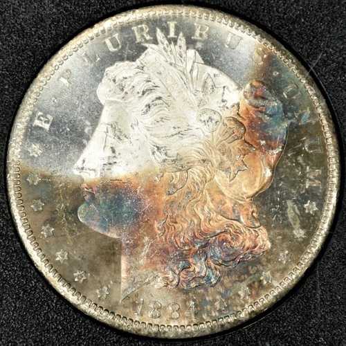 1884-CC GSA モルガン・ダラー - NGC MS63 - 美しいブルークレセント調！ (Inv#085)