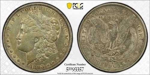 1893-O モルガン銀貨 PCGS XF+ 詳細 主要日付 & 少量発行 30万枚