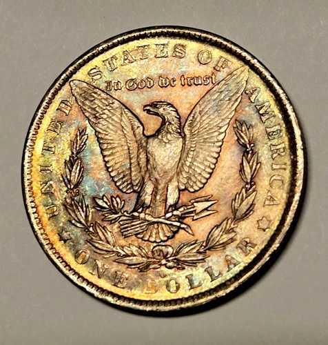 1883 O モルガン ダラー トゥルー レインボー アルバム フルトーン加工 OBV/REV 正規品 ジェム レア