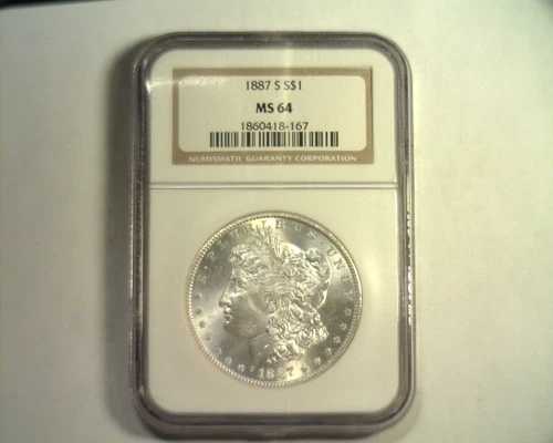 1887-S S/S トップ 100 VAM モルガン シルバー ドル NGC MS64 オリジナル プレミアム品質 PQ