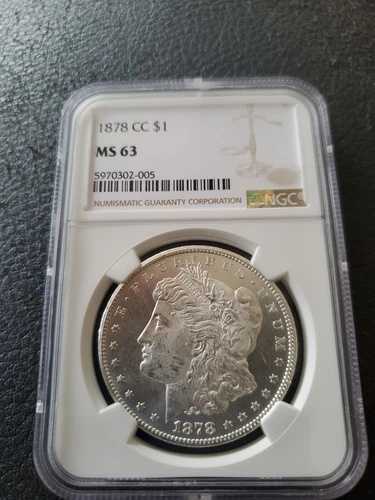 1878-CC MS-63 モルガン銀貨 NGC ミントステート 63 ** プレミアム品質