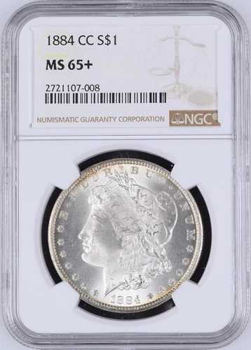 1884-CC モルガン銀貨 NGC MS65+ - - 美しいブラストホワイト＆フロスティ 187,000円