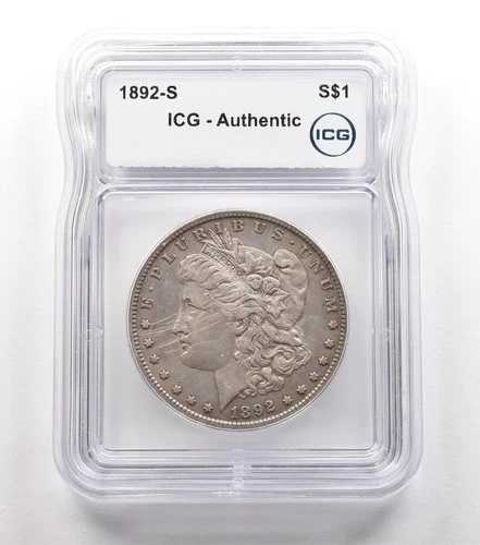 1892-S モルガン銀貨 本物 ICG *5624