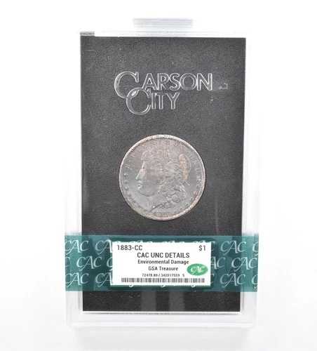 1883-CC モーガン銀貨 1ドル GSA宝物 未使用 詳細 環境ダメージ CACg 色調 *1566
