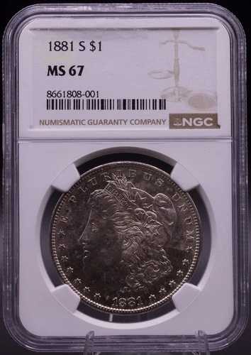 1881-S モルガン銀貨 NGC MS 67 ブリリアントラスター ジェム BU スタナー｜WORLD RESOURCE【QUEEN店】