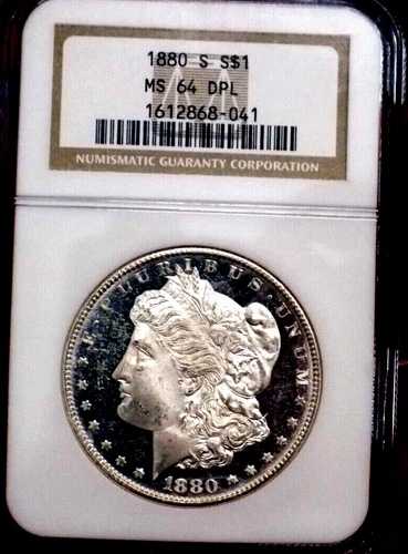 モルガン シルバー ドル 1880 S NGC MS 64 DMPL+++ アンダーグレード 素晴らしい美しさ