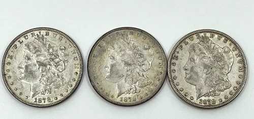 3- 1878年米国モルガン銀貨 S、P、CC{カーソンシティ}