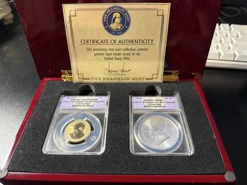 2015 JFKコイン＆クロニクル 2枚セット ANACS MS69 シルバー RP69 DCAM ゴールド