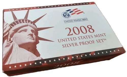 ???? 2008-S 米国造幣局 シルバー プルーフ セット 14 美しいプルーフ品質コイン USA