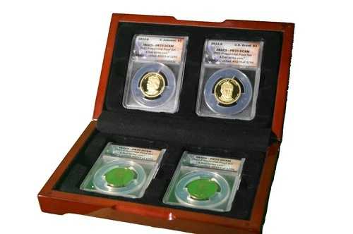 ANACS - PR70 DCAM 2011-s 大統領ドル4枚セット（高級木箱入り）
