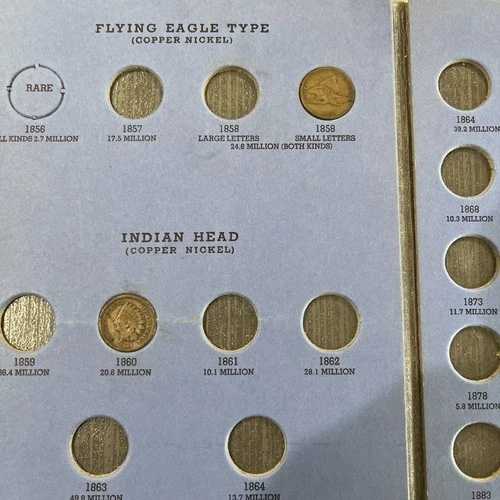 1858-1909 インディアンヘッドセント フライングイーグルペニー コレクションブックセット 23個入り セミキー
