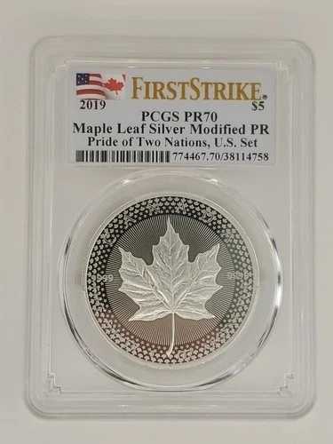 2019 PCGS PR70 Mod. Pr. Maple Leaf - PRIDE OF 2 NATIONS US SET - 同梱発送
