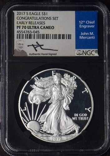 2017-S アメリカン シルバー イーグル NGC PF70UC ER コングラッツ セット メルカンティ - ?COINGIANTS?