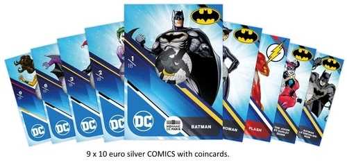 @@ フランス 9 x 10 ? ユーロ銀貨 カラー付き 1st セット コミック 2025 未流通コイン