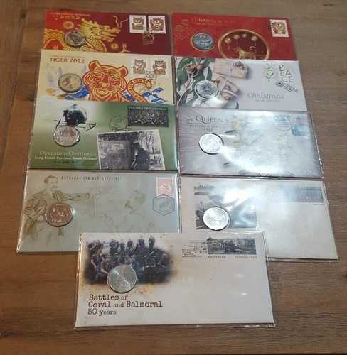 2022年/2021年/2013年 50セントオーストラリア硬貨7枚セット+2022年 1ドル硬貨2枚 写真をご覧ください