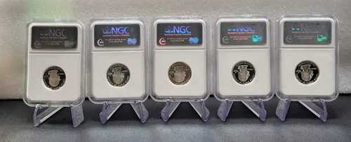 2006-S シルバー - NGC PF70 ウルトラカメオ ~ プルーフ 5 コイン ステートフッド クォーターセット