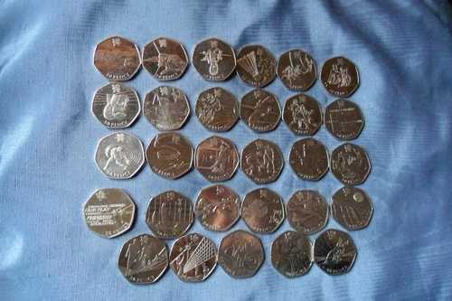 オリンピック 29枚のロンドン2011エリザベス2世50ペンス硬貨コレクション