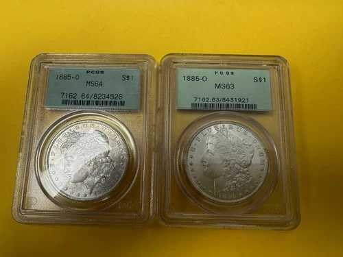 1885-O S$1 MS63 と 1885-O S1 MS64 2枚セット