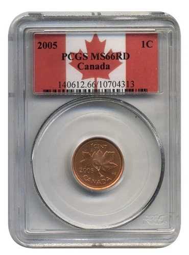 2005年 PCGS MS-66 RD カナダ 1セント 希少高品位レジストリセットコイン 61,710円